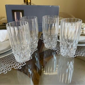 Vintage Set of 4 Crystal D'Arques Highball Glasses
